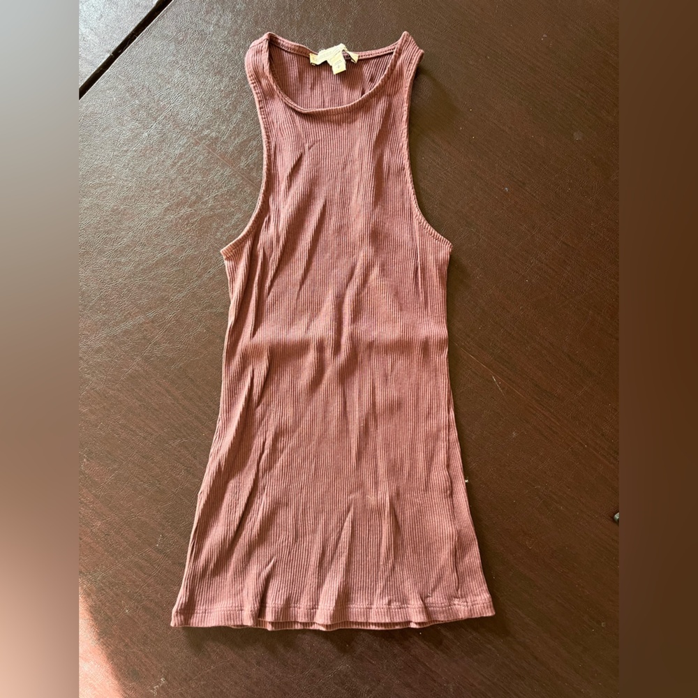 Express Mauve Ribbed Tank Top